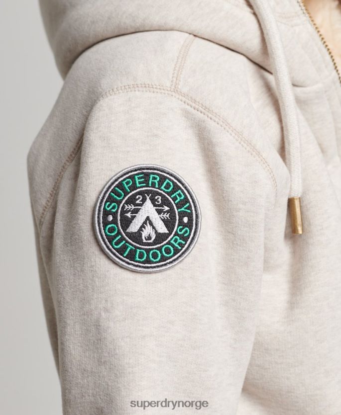 Superdry lysegrå klær 86P46D6093 økologisk bomull svart bjørn borg hettegenser med glidelås kvinner