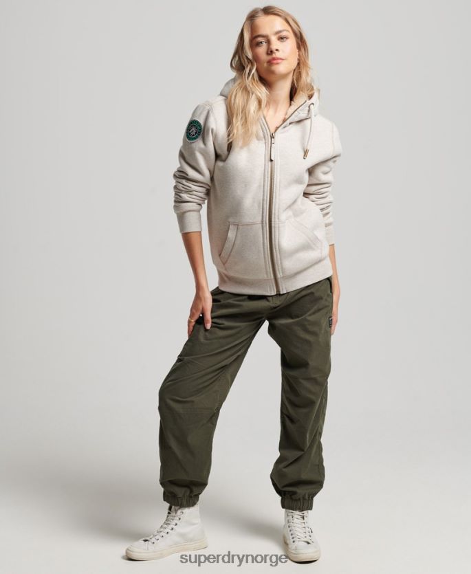 Superdry lysegrå klær 86P46D6093 økologisk bomull svart bjørn borg hettegenser med glidelås kvinner