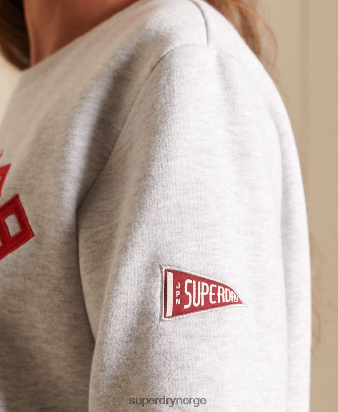 Superdry lysegrå klær 86P46D6143 oversized vintage logo source crew sweatshirt kvinner