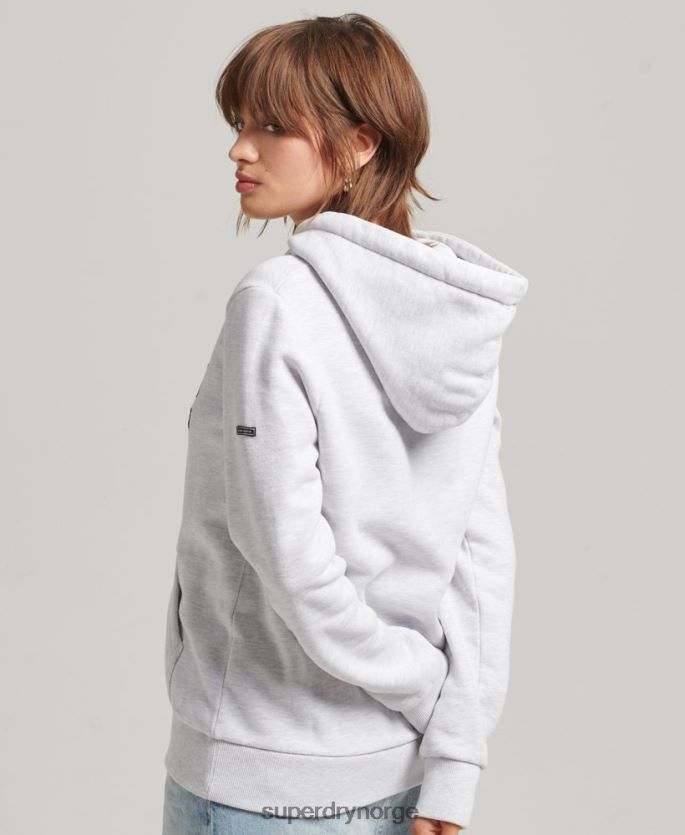 Superdry lysegrå klær 86P46D6152 vintage hettegenser med logo og arv kvinner