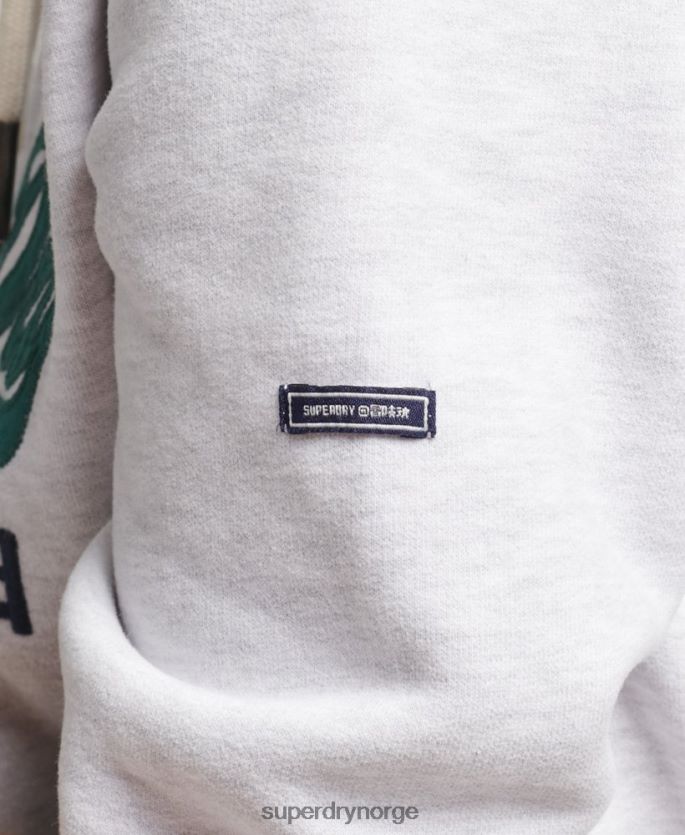 Superdry lysegrå klær 86P46D6152 vintage hettegenser med logo og arv kvinner