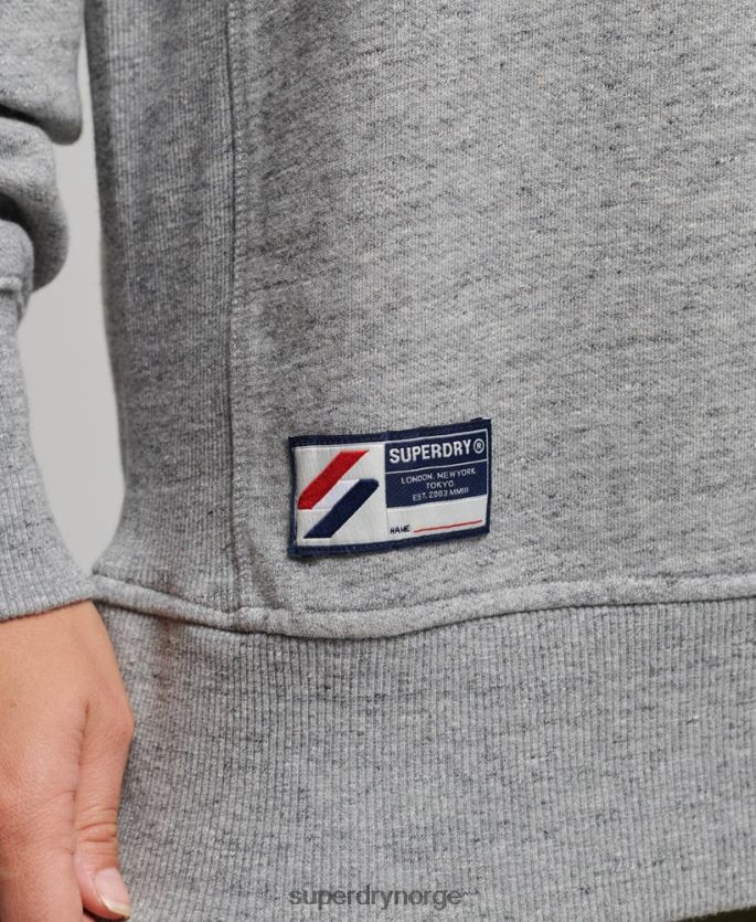 Superdry lysegrå klær 86P46D6163 college grafisk oversized crew sweatshirt kvinner