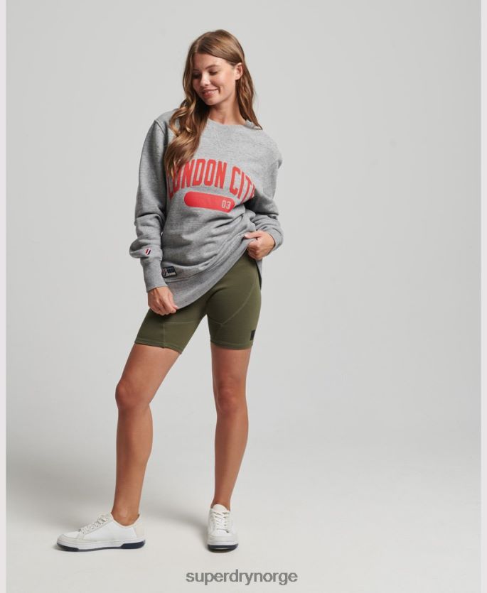 Superdry lysegrå klær 86P46D6163 college grafisk oversized crew sweatshirt kvinner