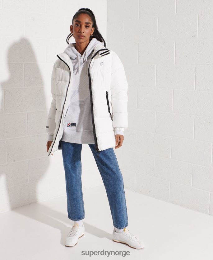 Superdry lysegrå klær 86P46D6174 kode logo chenille oversized hettegenser kvinner