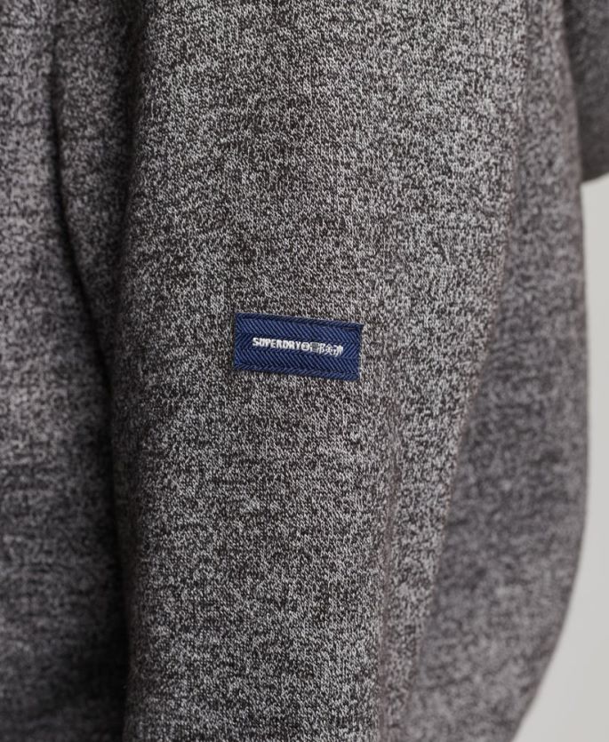 Superdry mørk grå klær 86P46D3285 hettegenser med preget grafisk logo kvinner