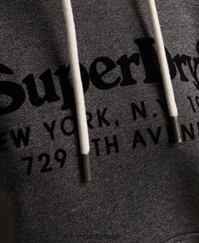 Superdry mørk grå klær 86P46D3295 spillested interesse hettegenser kvinner
