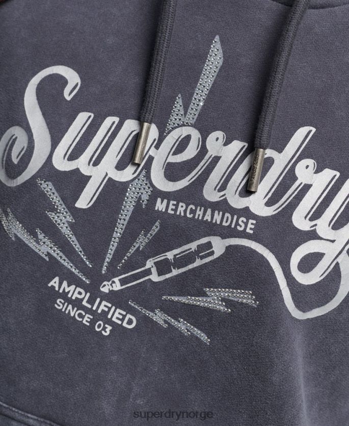 Superdry mørk grå klær 86P46D3321 vintage merch store hettegenser kvinner