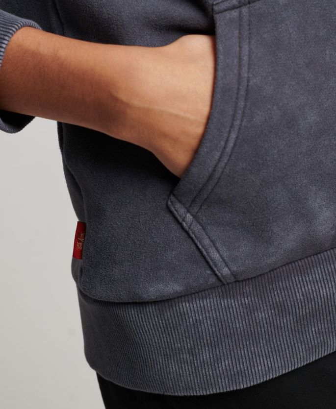 Superdry mørk grå klær 86P46D3321 vintage merch store hettegenser kvinner