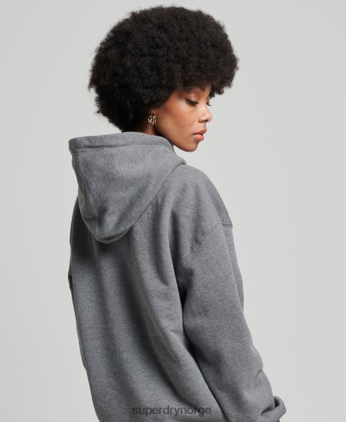 Superdry mørk grå klær 86P46D3390 applikasjon oversized hettegenser kvinner