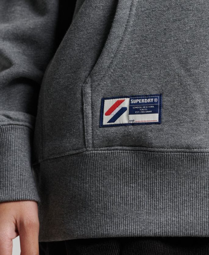 Superdry mørk grå klær 86P46D3390 applikasjon oversized hettegenser kvinner