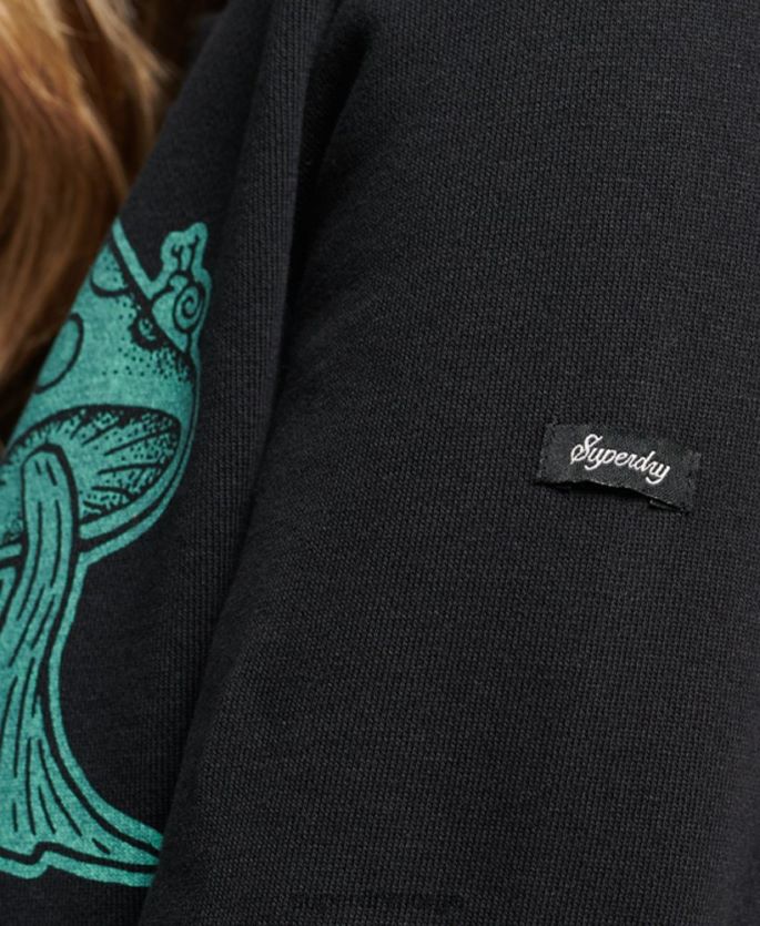 Superdry mørk grå klær 86P46D3431 inn i skogen grafisk genser kvinner