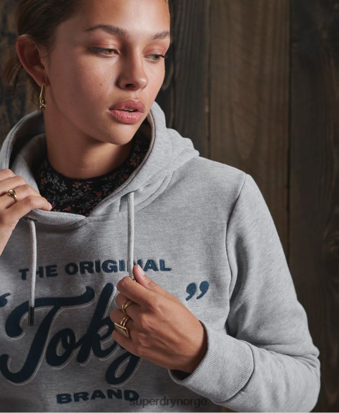 Superdry mørk grå klær 86P46D3507 laget hettegenser for arbeidsklær kvinner