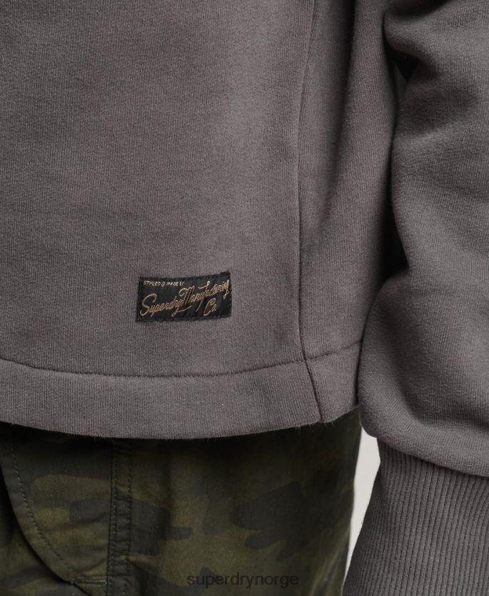 Superdry mørk grå klær 86P46D5764 vintage hettegenser med logobokspassform kvinner