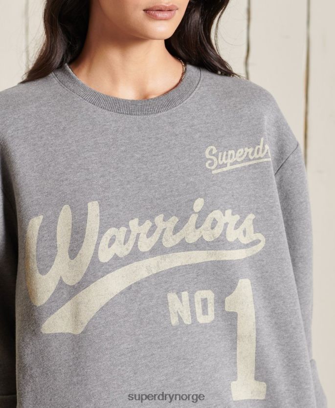 Superdry mørk grå klær 86P46D5815 oversized collegiate crew sweatshirt kvinner
