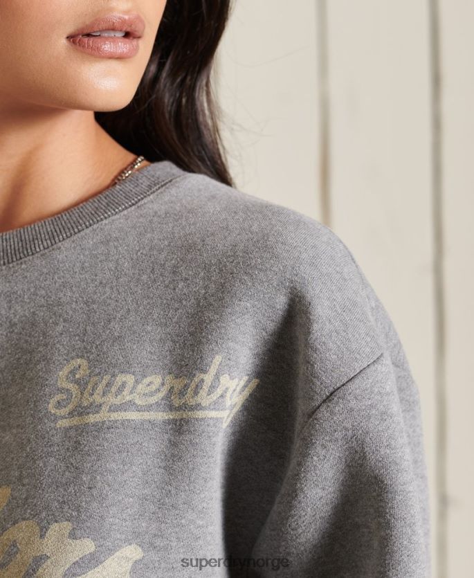 Superdry mørk grå klær 86P46D5815 oversized collegiate crew sweatshirt kvinner