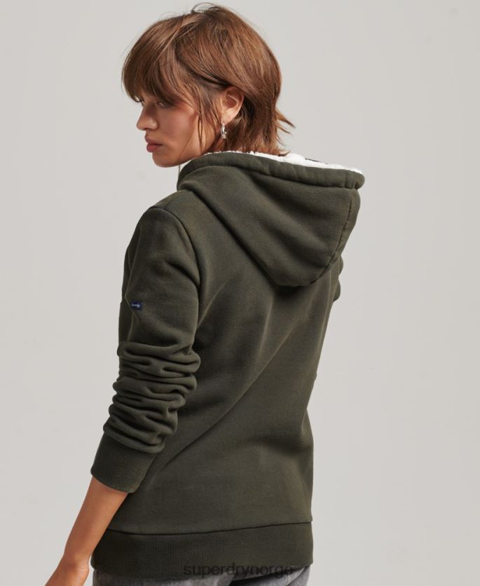 Superdry mørk grå klær 86P46D5816 pride & craft hettegenser kvinner