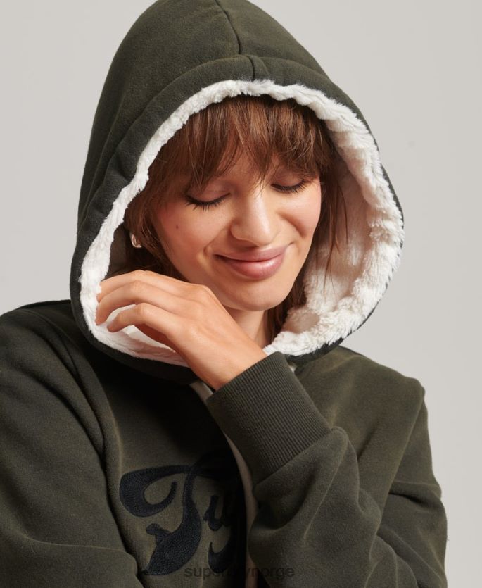 Superdry mørk grå klær 86P46D5816 pride & craft hettegenser kvinner