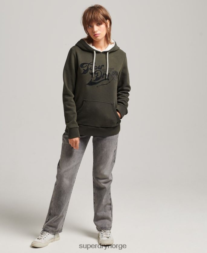 Superdry mørk grå klær 86P46D5816 pride & craft hettegenser kvinner