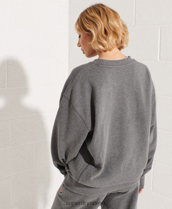 Superdry mørk grå klær 86P46D5820 genser i økologisk bomull kvinner