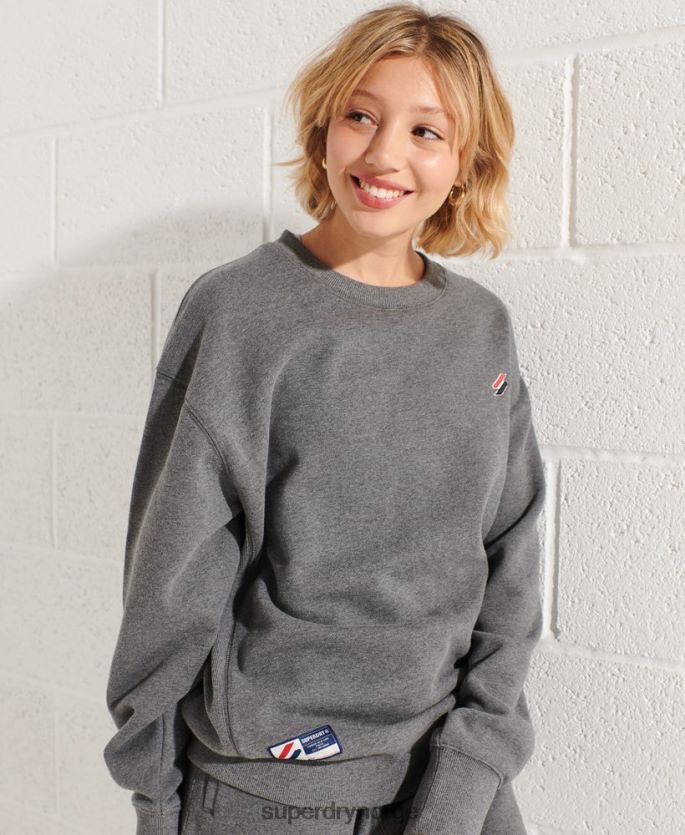 Superdry mørk grå klær 86P46D5820 genser i økologisk bomull kvinner