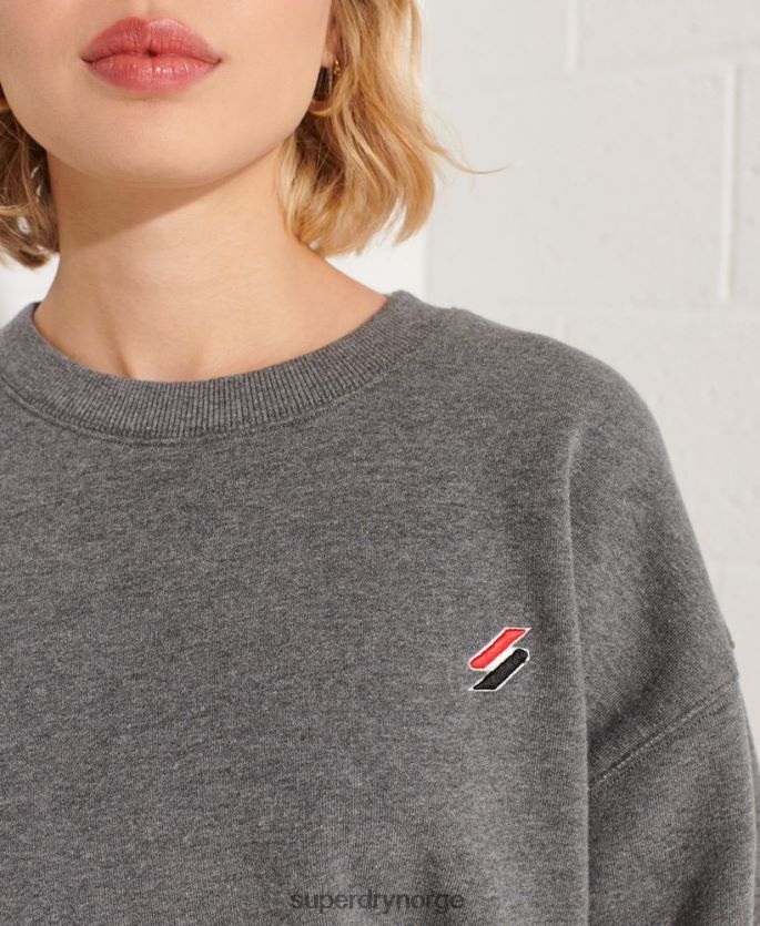 Superdry mørk grå klær 86P46D5820 genser i økologisk bomull kvinner