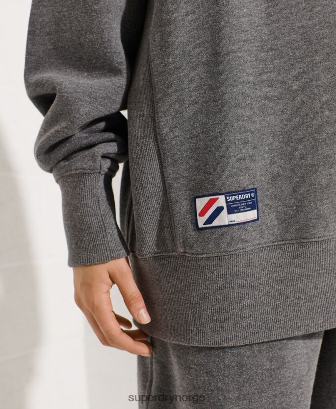 Superdry mørk grå klær 86P46D5820 genser i økologisk bomull kvinner