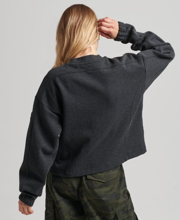 Superdry mørk grå klær 86P46D5861 kode tech crew sweatshirt kvinner