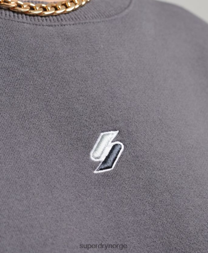 Superdry mørk grå klær 86P46D5899 kode lineær genser for løs mannskap kvinner