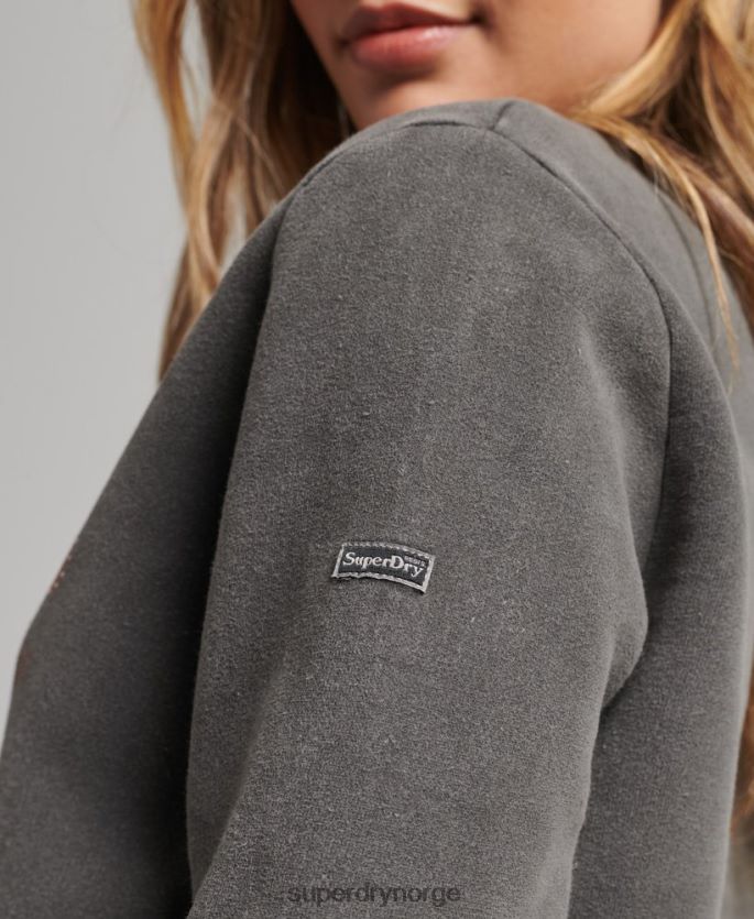 Superdry mørk grå klær 86P46D5910 vintage genser med borough crew med logo kvinner