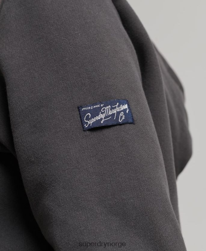 Superdry mørk grå klær 86P46D6027 hettegenser med glidelås på innsiden kvinner