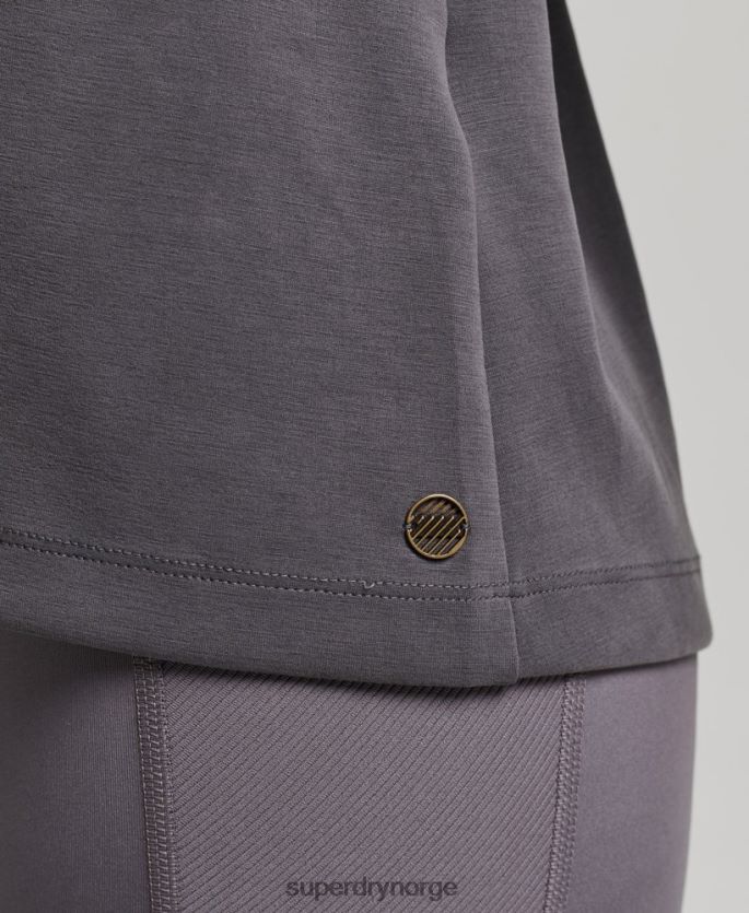 Superdry mørk grå klær 86P46D6109 flex avslappet crew-genser kvinner