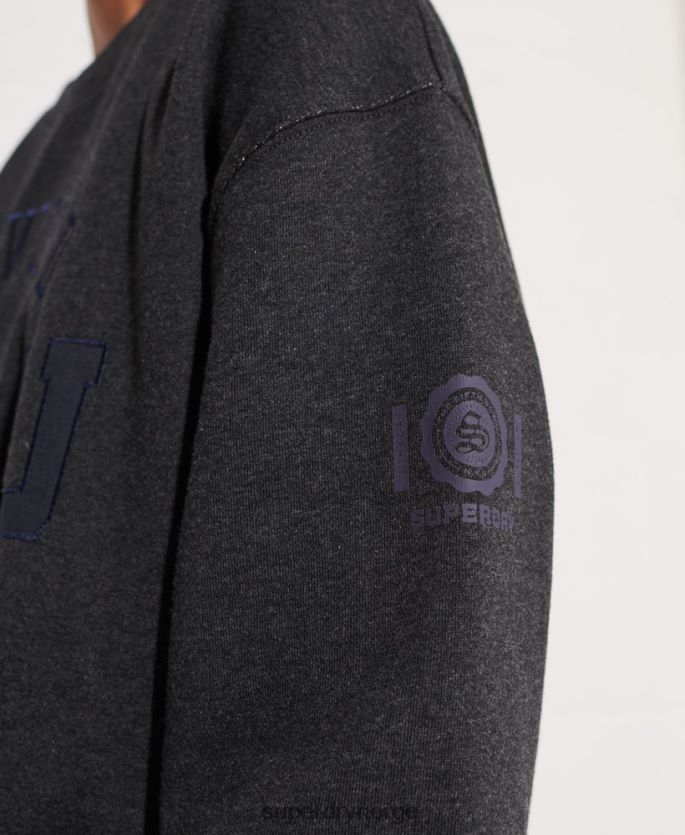 Superdry mørk grå klær 86P46D6138 college grafisk oversized crew sweatshirt kvinner
