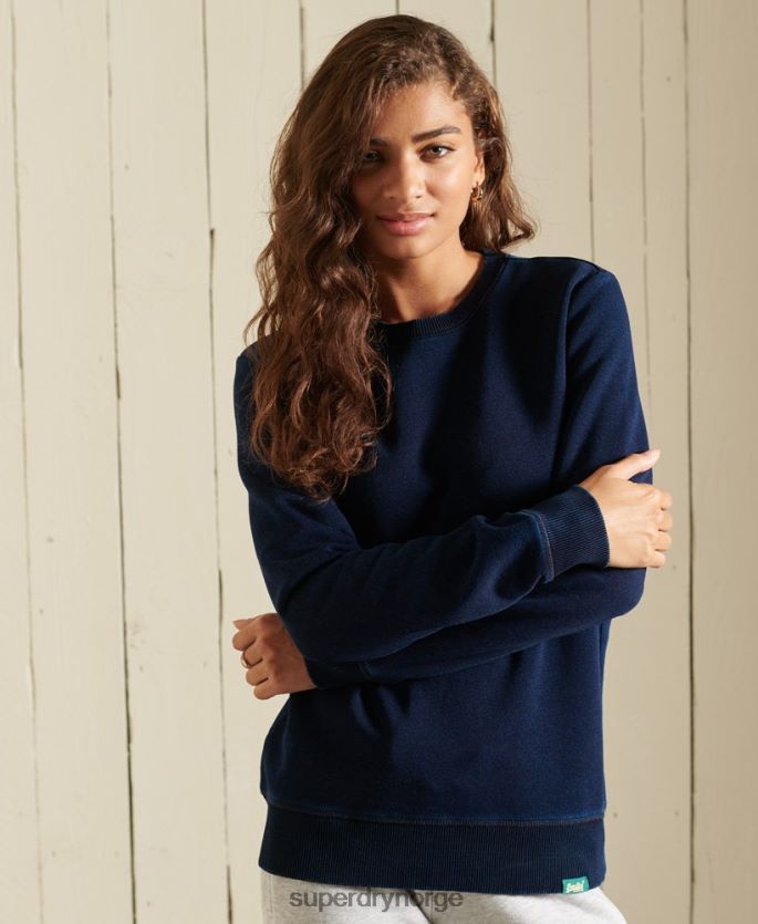 Superdry mørke blå klær 86P46D6120 vintage sweatshirt med logobesetning kvinner