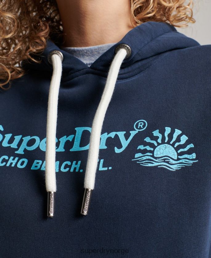 Superdry marinen klær 86P46D2301 vintage venue hettegenser kvinner