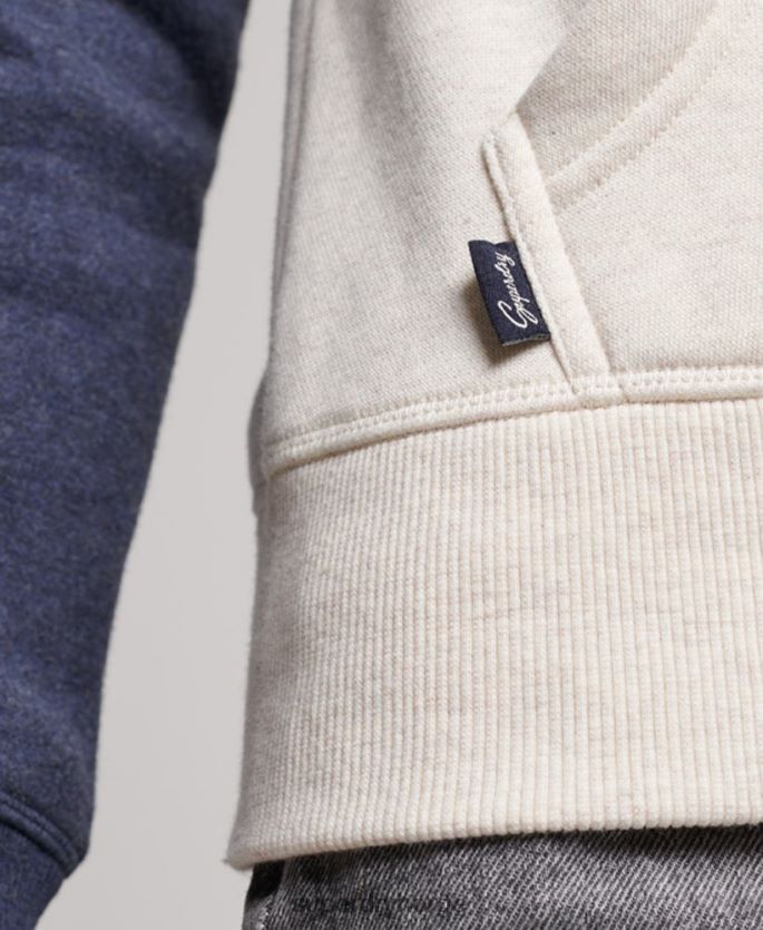 Superdry marinen klær 86P46D3272 vintage logo brodert baseball hettegenser med glidelås kvinner