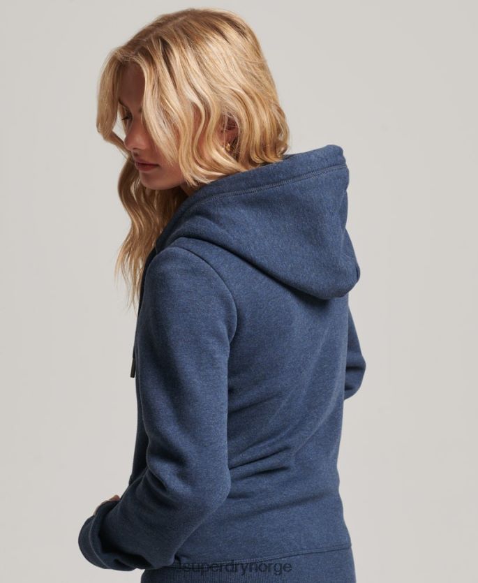 Superdry marinen klær 86P46D3324 vintage logo brodert hettegenser med glidelås kvinner