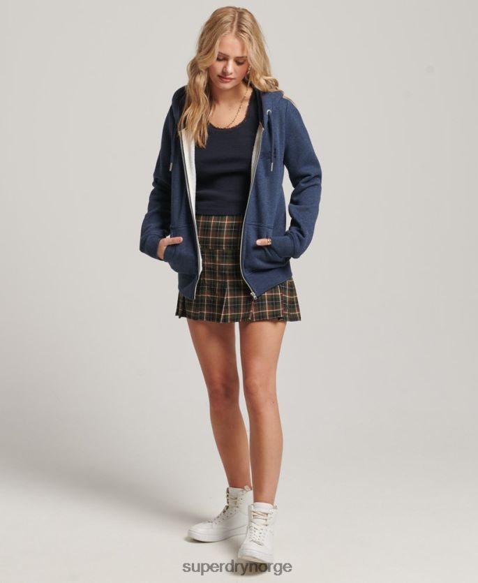 Superdry marinen klær 86P46D3324 vintage logo brodert hettegenser med glidelås kvinner