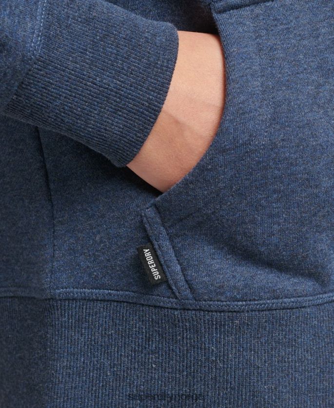 Superdry marinen klær 86P46D3379 hettegenser med logo og glidelås i økologisk bomull kvinner