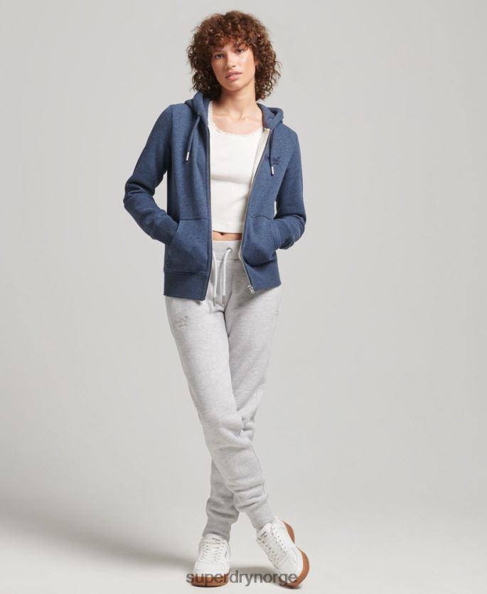 Superdry marinen klær 86P46D3379 hettegenser med logo og glidelås i økologisk bomull kvinner