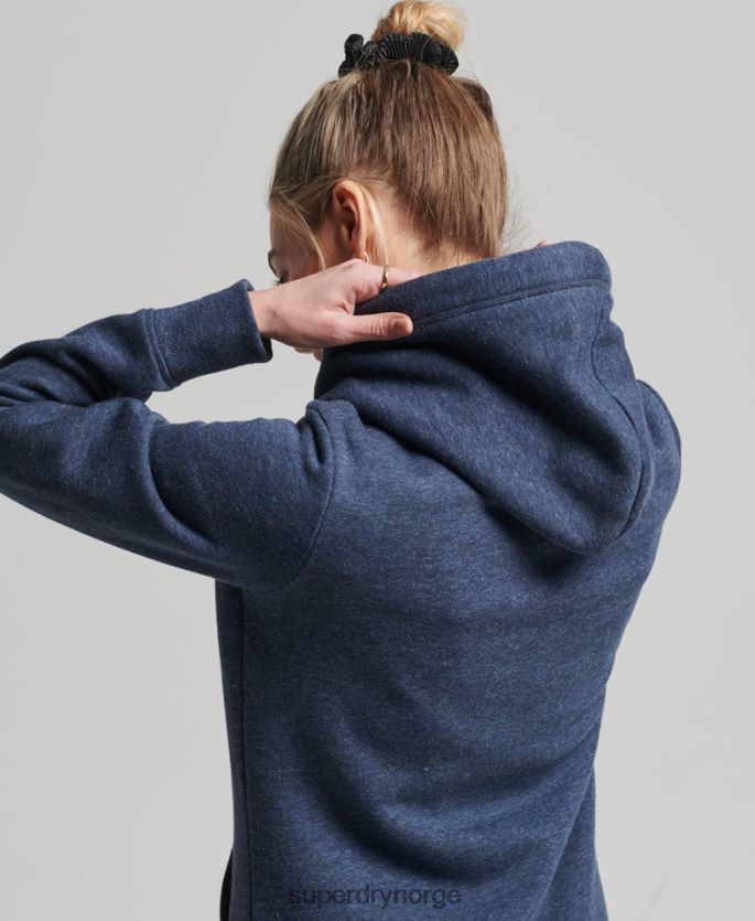 Superdry marinen klær 86P46D3421 vintage hettegenser med glidelås i økologisk bomull kvinner