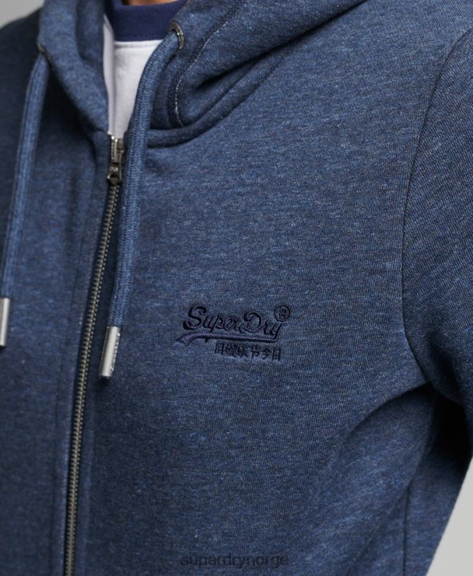 Superdry marinen klær 86P46D3421 vintage hettegenser med glidelås i økologisk bomull kvinner