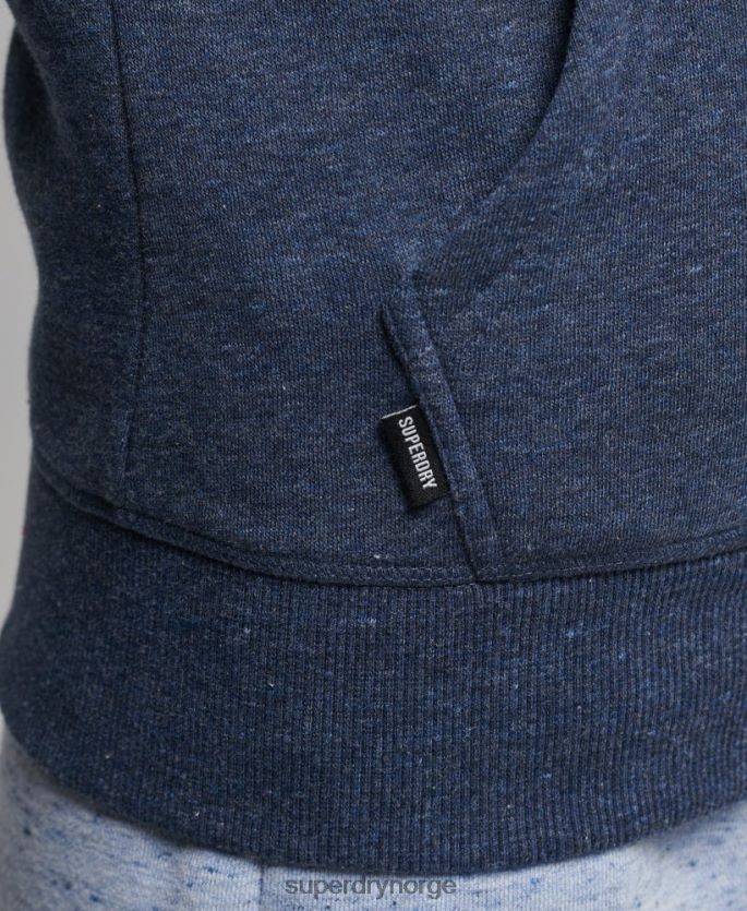 Superdry marinen klær 86P46D3421 vintage hettegenser med glidelås i økologisk bomull kvinner