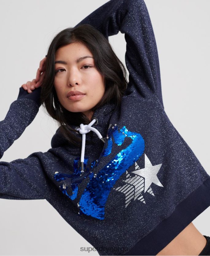 Superdry marinen klær 86P46D3509 boutique stjerne hettegenser kvinner