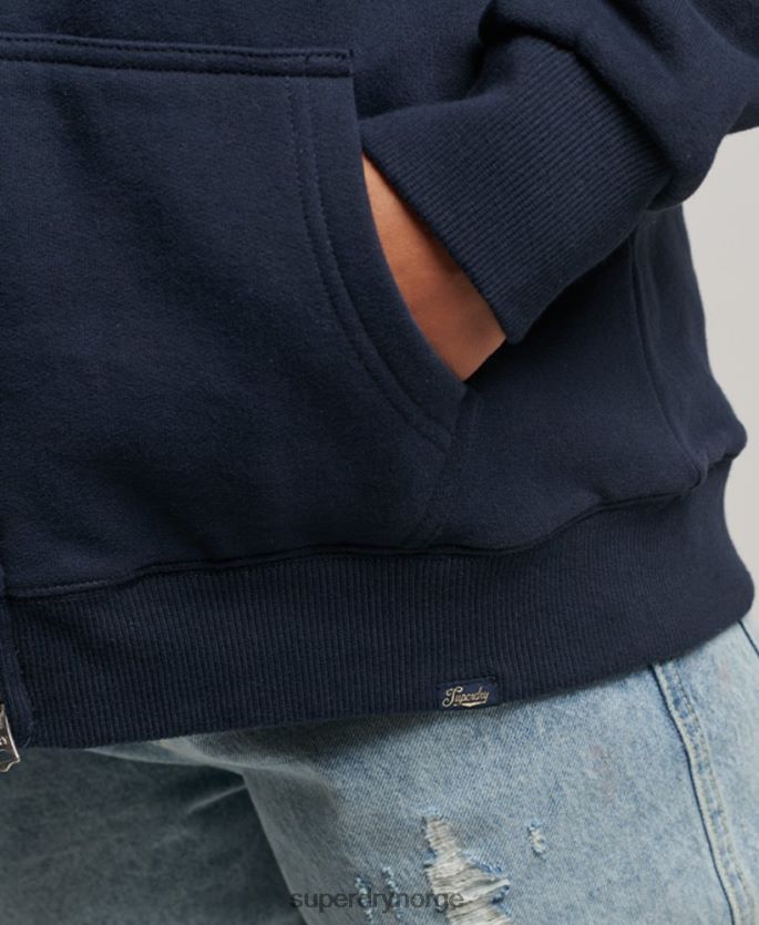 Superdry marinen klær 86P46D5755 essensiell borg-fôret hettegenser med glidelås kvinner