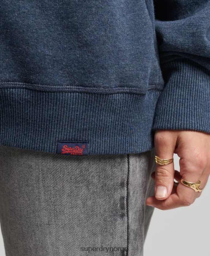 Superdry marinen klær 86P46D5769 vintage sweatshirt med logobesetning i økologisk bomull kvinner