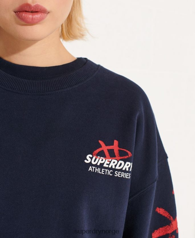 Superdry marinen klær 86P46D5832 strikeout oversized crew sweatshirt kvinner