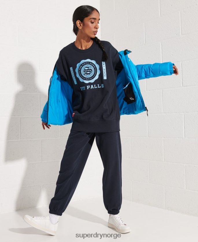 Superdry marinen klær 86P46D5837 college grafisk oversized crew sweatshirt kvinner