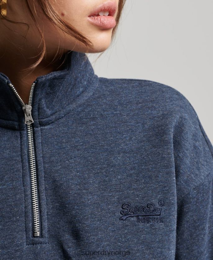 Superdry marinen klær 86P46D5845 Henley sweatshirt med vintage logo i økologisk bomull kvinner