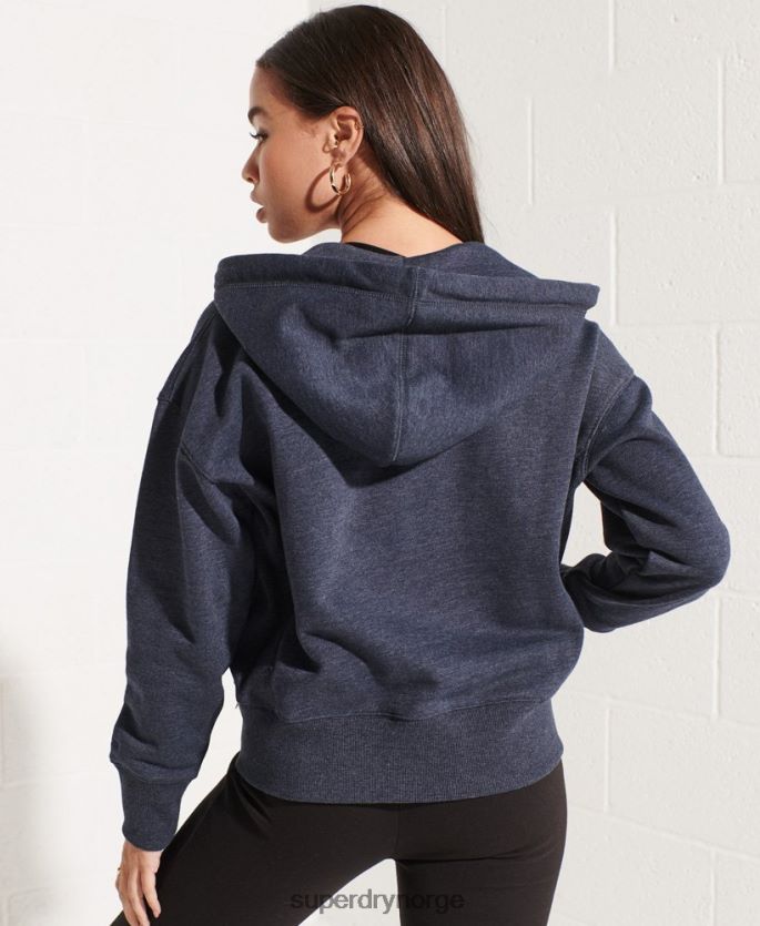 Superdry marinen klær 86P46D5848 kode essensiell hettegenser med zip kvinner