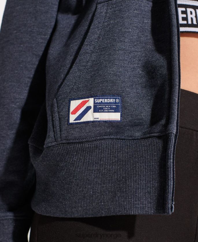 Superdry marinen klær 86P46D5848 kode essensiell hettegenser med zip kvinner